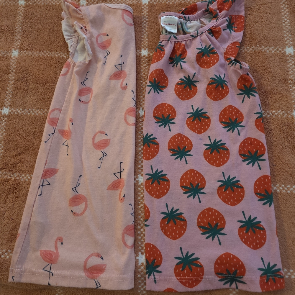 Strawberry and Flamingo Print Kids Pajamas